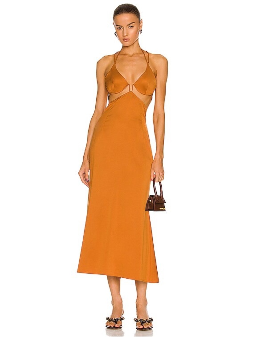 NWT cult gaia Ginger Sexy cutout halter midi Kisha dress XL
